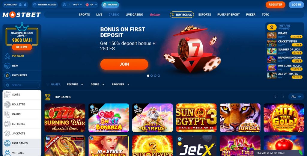 Mostbet - İdman mərcləri və onlayn kazino saytı bir məkanda